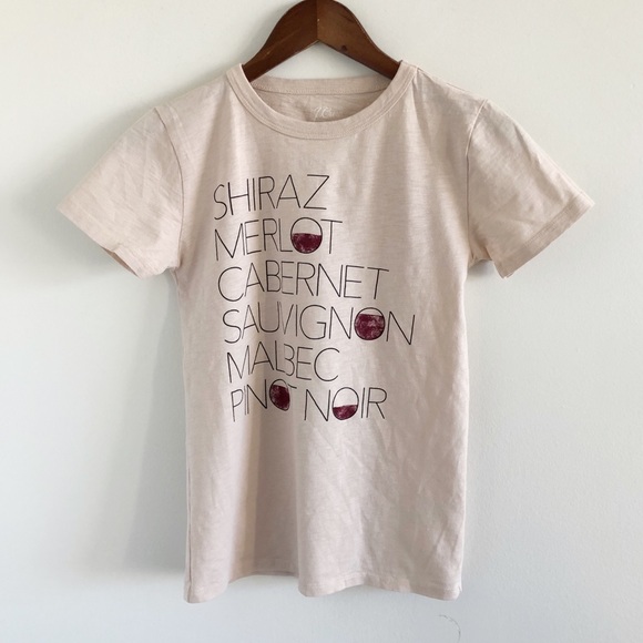 J. Crew Tops - J. Crew Blush 100% Cotton Red Wine Lover Tee XXS